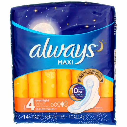 Always® Size 4 Overnight Flexi-Wings™ Maxi Pads, 14 ct - Kroger