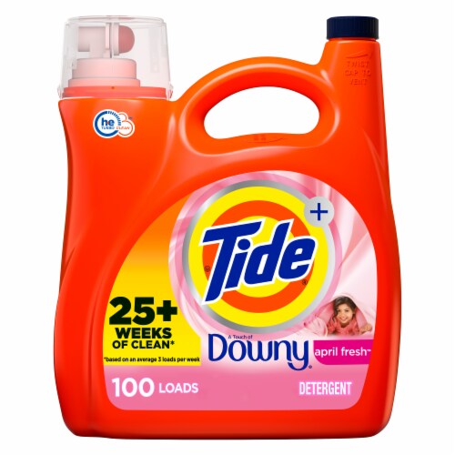 Tide HE April Fresh with a Touch of Downy Liquid Laundry Detergent Perspective: front