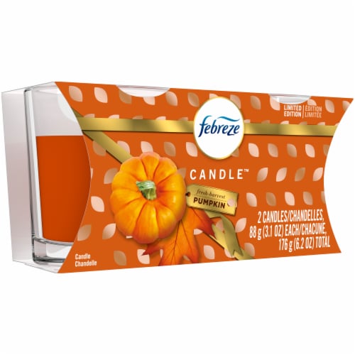Febreze Fresh-Harvest Pumpkin Candles Perspective: front