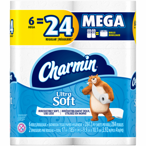 Charmin Toilet Paper Ultra Soft 264 Sheets Per Roll Perspective: front