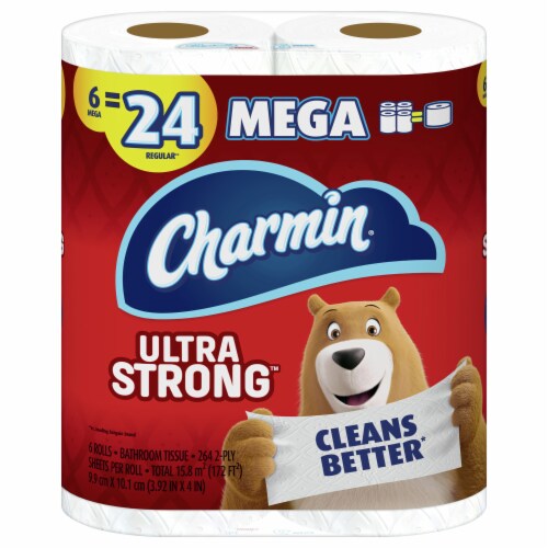 Charmin® Ultra Strong™ Mega Rolls Toilet Paper Tissue Perspective: front
