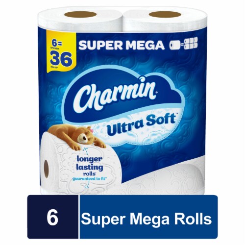 Charmin Ultra Soft Super Mega Roll Toilet Paper Perspective: front