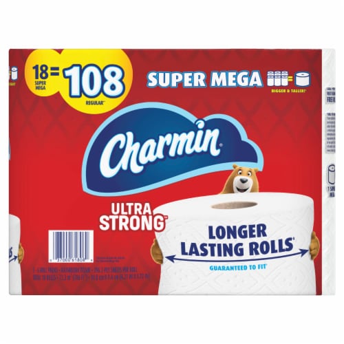 Charmin® Ultra Strong™ Super Mega Unscented Bathroom Tissue Perspective: front