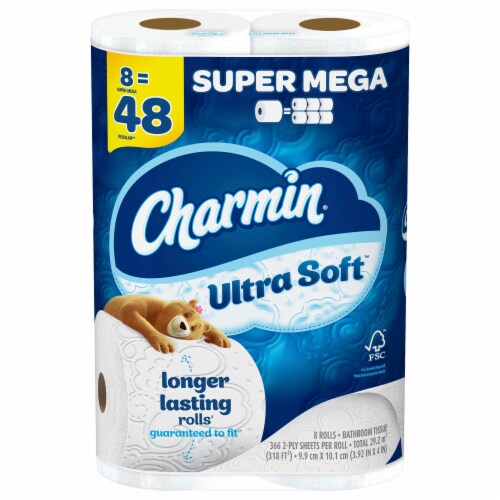 Charmin® Ultra Soft™ Super Mega Rolls Toilet paper Perspective: front