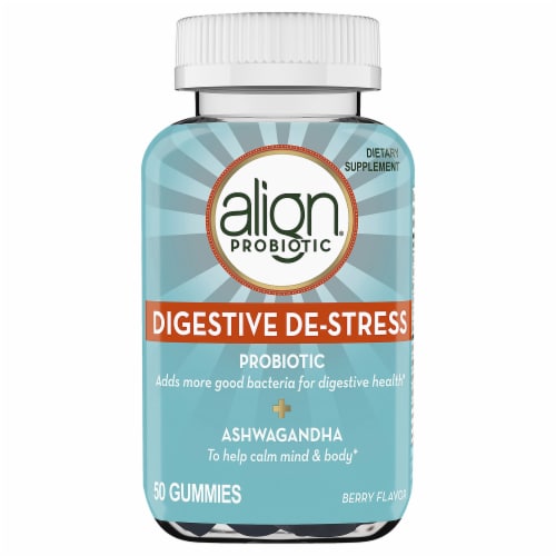 Align Berry Flavor Digestive De-Stress Probiotic Gummies Perspective: front
