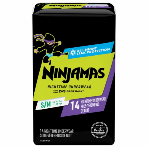 Ninjamas Boys Nighttime Underwear, S/M - Kroger