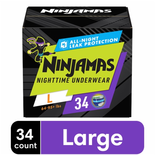 Ninjamas Nighttime Bedwetting Underwear Boys Large (64-95+ lbs), 34 ct -  Kroger