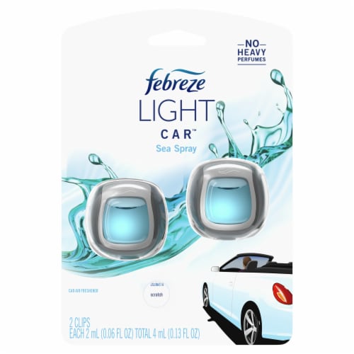 Febreze Light Sea Spray Car Air Freshener Vent Clip Perspective: front