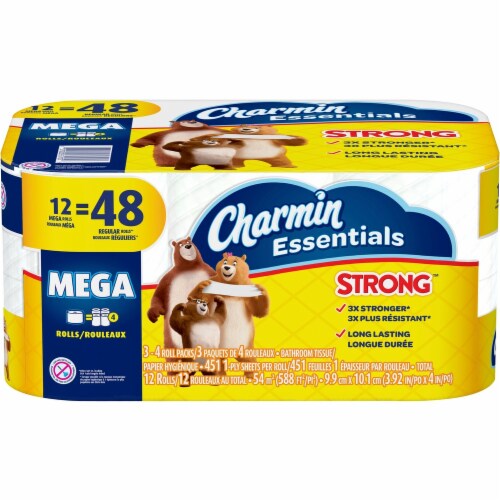 Charmin Essentials Bathroom Tissue 65705 Perspective: front