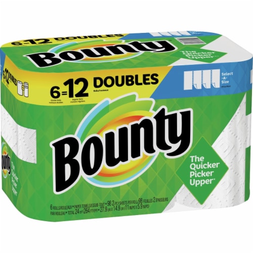 Bounty Double Roll Select-A-Size White Paper Towels Perspective: front