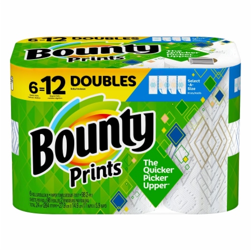 Bounty Prints Select-A-Size Double Roll Paper Towels Perspective: front