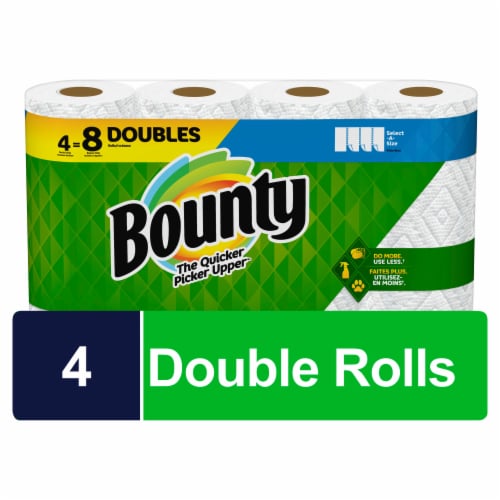 Bounty Select-A-Size White Paper Towel Double Rolls Perspective: front