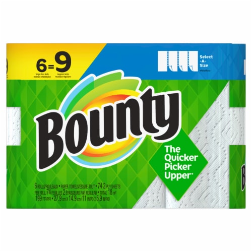 Bounty Select-A-Size Single Plus Paper Towel Rolls Perspective: front
