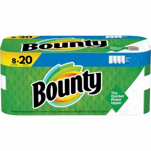 Bounty® Select-A-Size White Paper Towels Double Plus Rolls Perspective: front