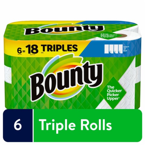 Bounty Triple Roll Select-A-Size White Paper Towels Perspective: front