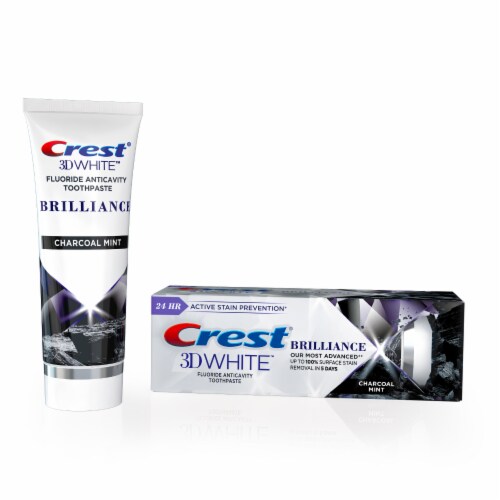 Crest 3D White Brilliance Charcoal Teeth Whitening Toothpaste Perspective: front