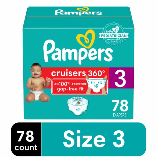 Pampers Cruisers 360 Diapers Size 3 (16 - 28 lbs) Perspective: front