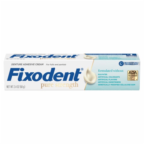 Fixodent Pure Strength Secure Denture Adhesive Perspective: front