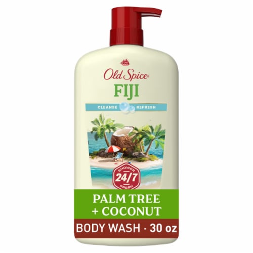 Old Spice Fresher Collection Body Wash Pump Fiji With Palmtree Perspective: front