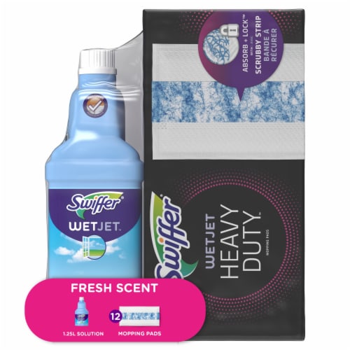 Swiffer WetJet Refill Kit: Floor Cleaner Mop Pad Refills and Floor Cleaner  Solution Refills