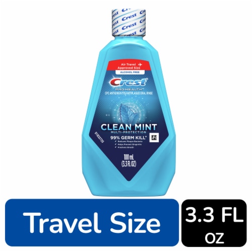 Crest® Pro Health Clean Mint Multi-Protection Mouthwash Travel Size Perspective: front