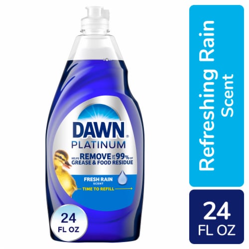Dawn Platinum, Fresh Rain Scent Liquid, Dish Soap Perspective: front