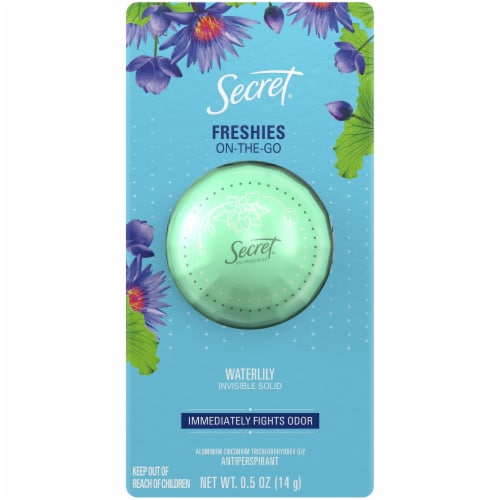 Secret Invisible Deodorant for Women Solid Ball Freshies On-the-Go Cool Waterlily Perspective: front