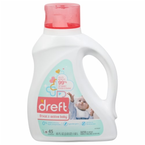 Dreft Stage 2 Active Baby Liquid Laundry Detergent Perspective: front