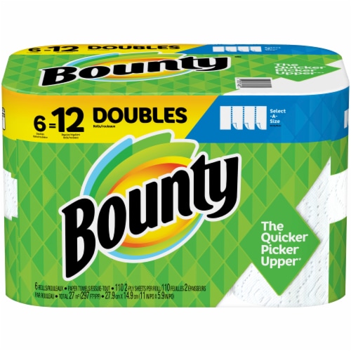 Bounty Double Plus Select-A-Size White Paper Towel Rolls, 12 rolls - Ralphs