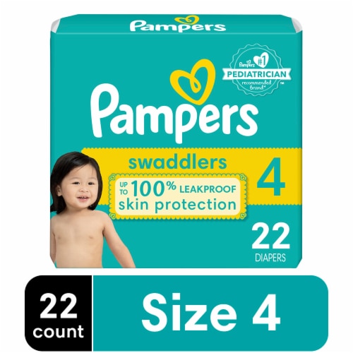 Pampers Swaddlers Baby Diapers Size 4 (22-37 lbs) Perspective: front
