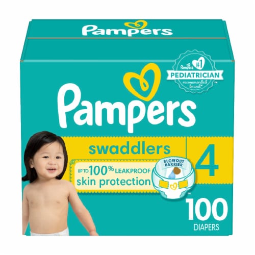 Pampers Swaddlers Active Baby Diaper Size 4 Perspective: front