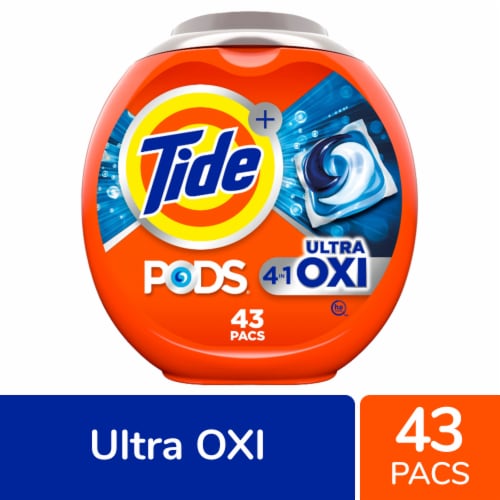 Tide PODS Ultra Oxi Liquid Laundry Detergent Soap Pacs Perspective: front