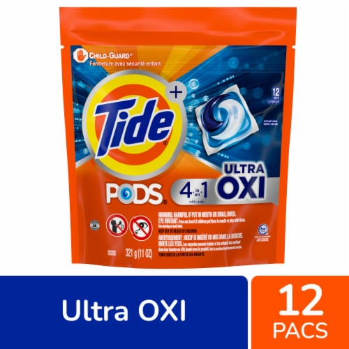 Tide PODS Ultra Oxi Liquid Laundry Detergent Soap Pacs Perspective: front