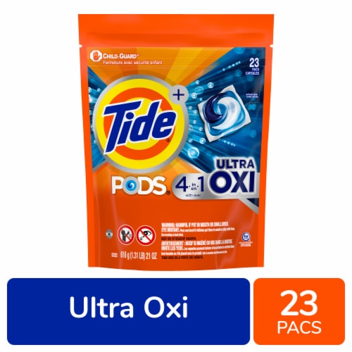 Tide PODS Ultra Oxi Liquid Laundry Detergent Soap Pacs Perspective: front