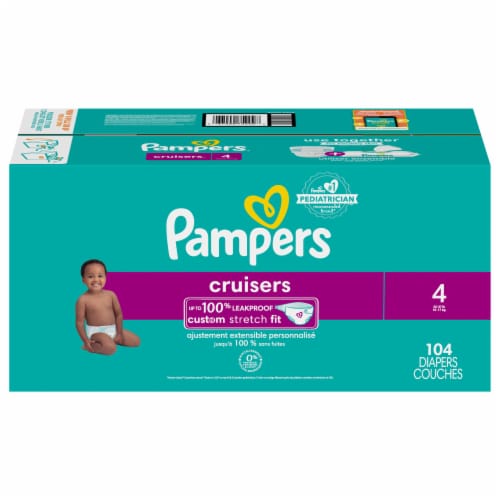 Pampers Cruisers Size 4 Baby Diapers Perspective: front