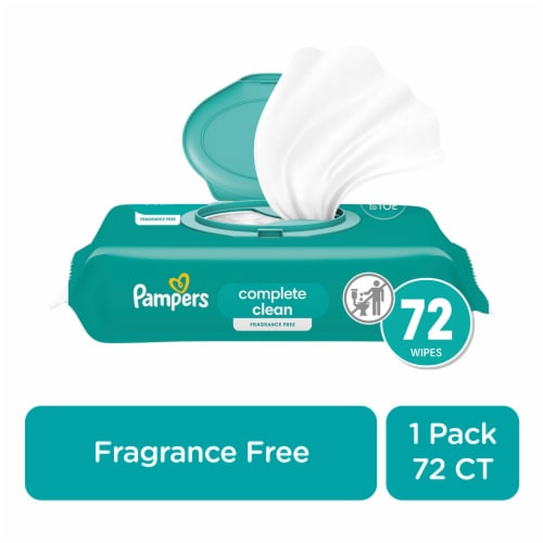 Pampers Fragrance Free Baby Clean Wipes Perspective: front