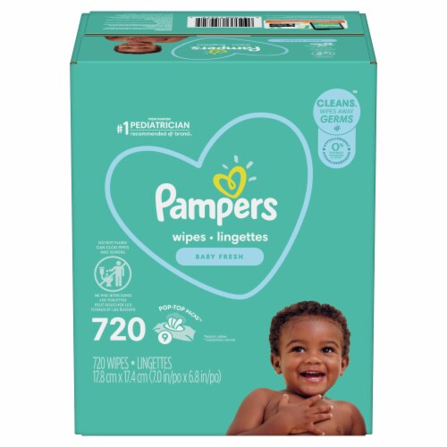 Pampers Complete Clean Baby Fresh Wipes Pop-Top Packs Perspective: front