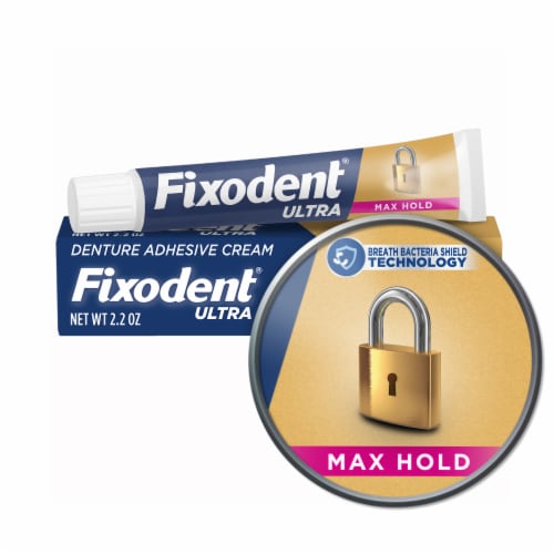 Fixodent Ultra Max Hold Secure Denture Adhesive Perspective: front