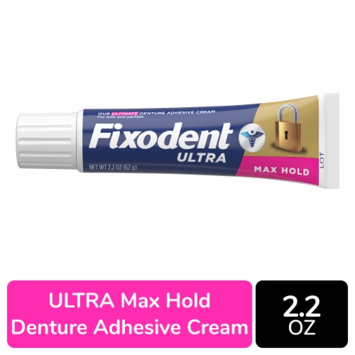 Fixodent Ultra Max Hold Secure Denture Adhesive Perspective: front