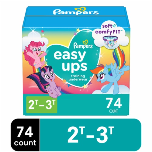 Pampers Easy Ups Training Pants Girls 2T-3T (16-34 lbs), 74 count