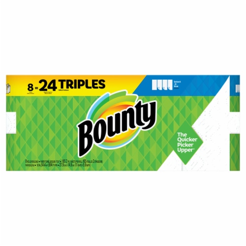 Bounty Select-A-Size White Triple Roll Paper Towels Perspective: front