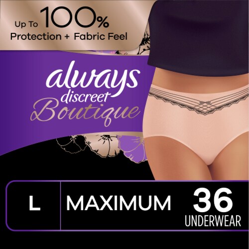 Always Discreet Boutique High-Rise Incontinence Size Large Underwear, 36 ct  - Fry's Food Stores