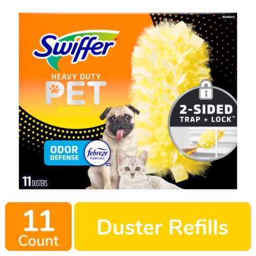 Swiffer Duster Multi-Surface Pet Heavy Duty Refills with Febreze Odor Defense Perspective: front
