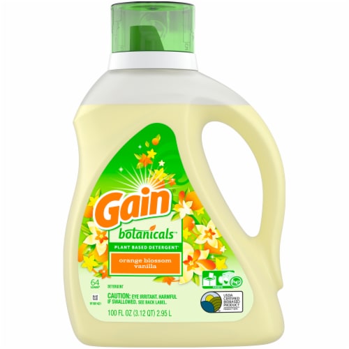 Gain Botanicals Orange Blossom Vanilla Plant Based Liquid Laundry Detergent Perspective: front