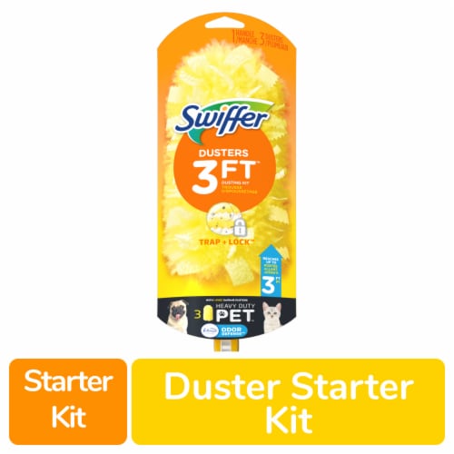 Swiffer Duster Heavy Duty Extendable Handle Pet Starter Kit & Refills, 1 ct  - Fry's Food Stores