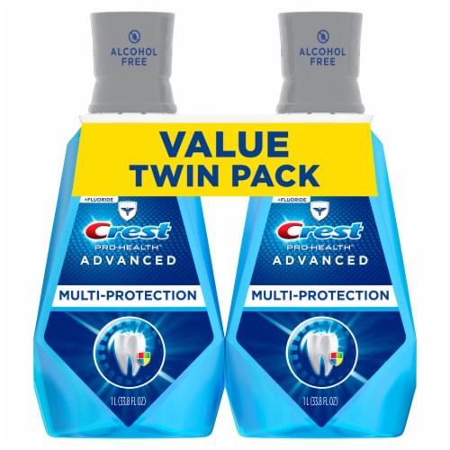 Crest Pro-Health Advanced Alcohol Free Multi-Protection Fresh Mint Mouthwash Perspective: front