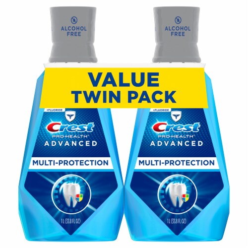 Crest Pro-Health Advanced Alcohol Free Multi-Protection Fresh Mint Mouthwash Perspective: front