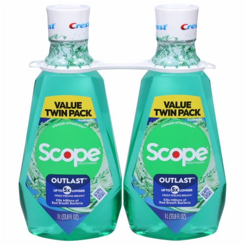 Scope Outlast Long Lasting Mint Mouthwash Perspective: front