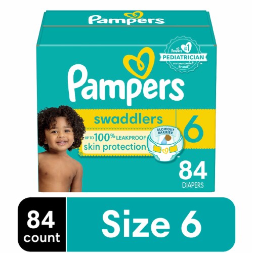 Pampers Swaddlers Active Baby Diapers, Size 6 (35+lbs) Perspective: front
