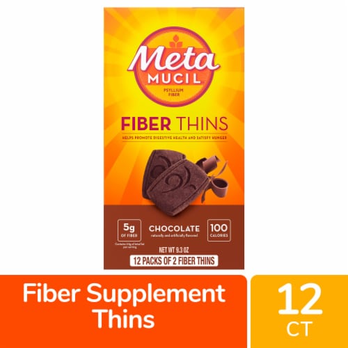 Metamucil Psyllium Fiber Chocolate Thins Perspective: front